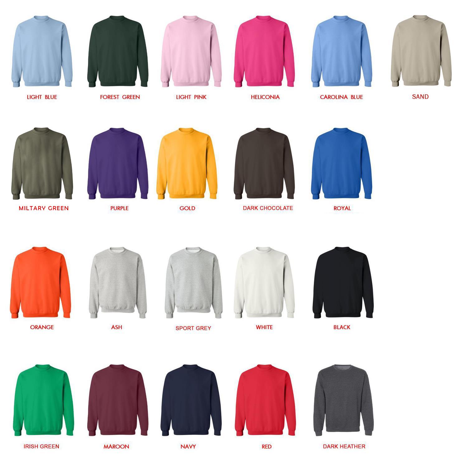 sweatshirt color chart - The Basement Yard Store