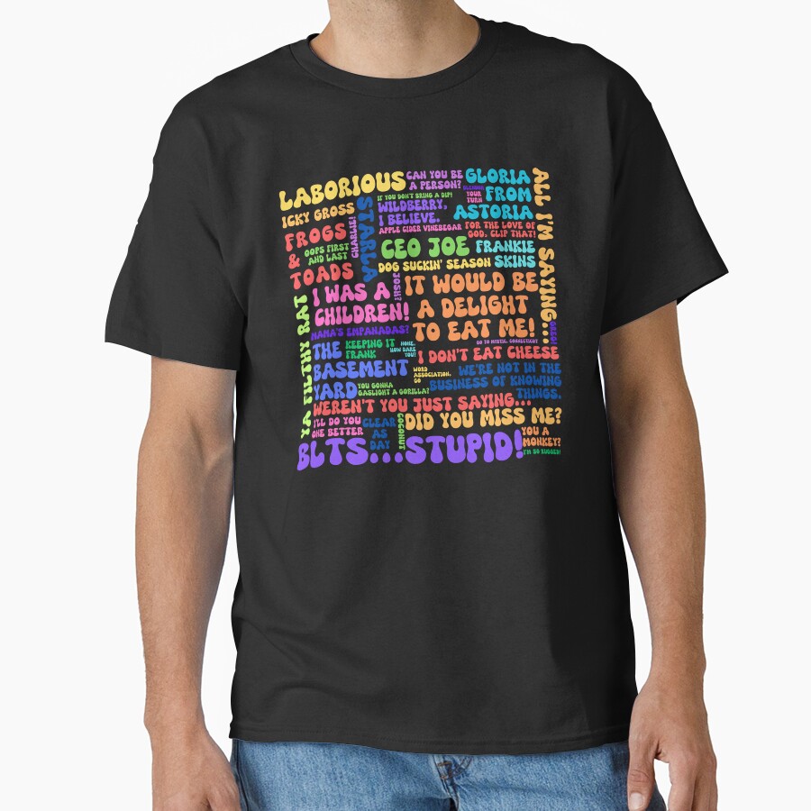 The Basement Yard Podcast Funky Quotes Multicolor T-shirt - Image 2