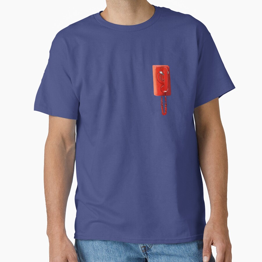 Basement Yard Orange Red Rotary Phone T-shirt - Image 4