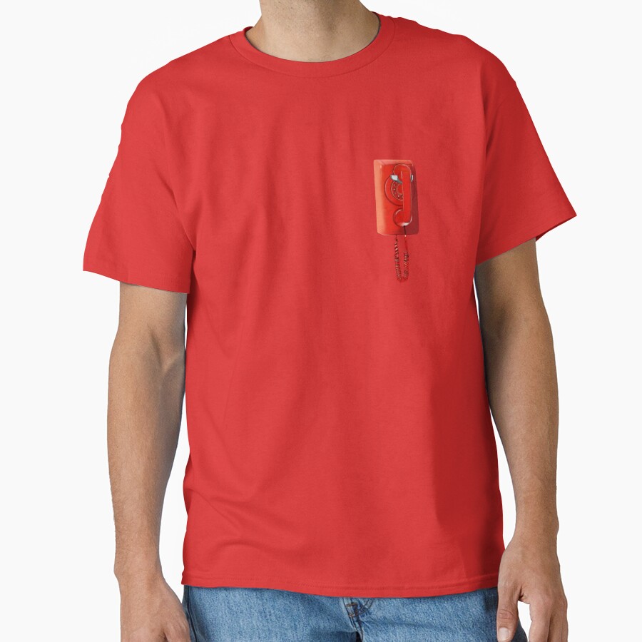 Basement Yard Orange Red Rotary Phone T-shirt - Image 5
