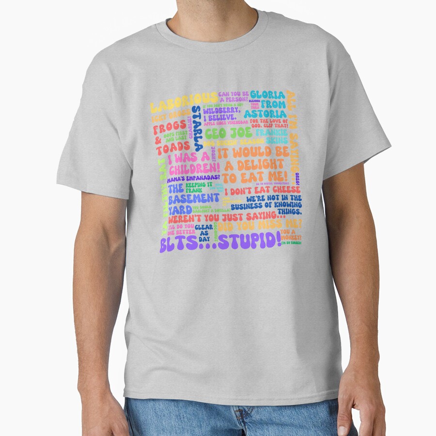 The Basement Yard Podcast Funky Quotes Multicolor T-shirt - Image 3
