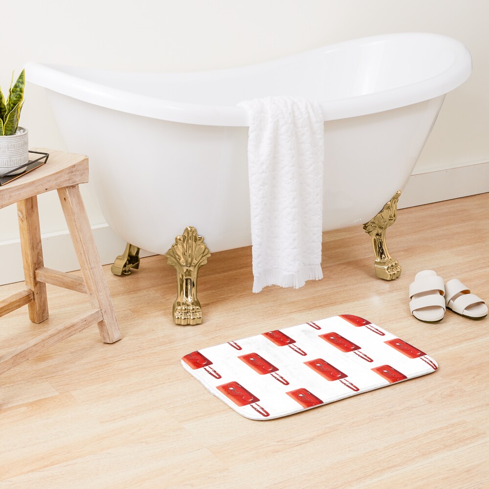 The Basement Yard Orange Red Rotary Phone Bath Mat - Image 2