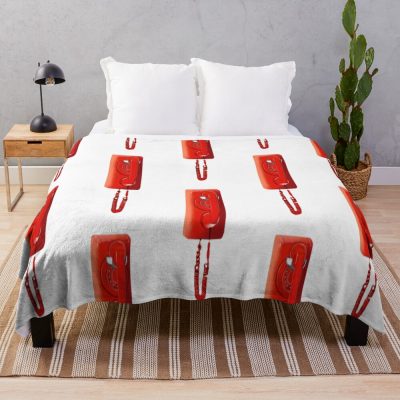Orange Red Rotary Phone Throw Blanket
